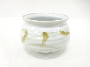 白釉　草絵　建水(保護箱付)